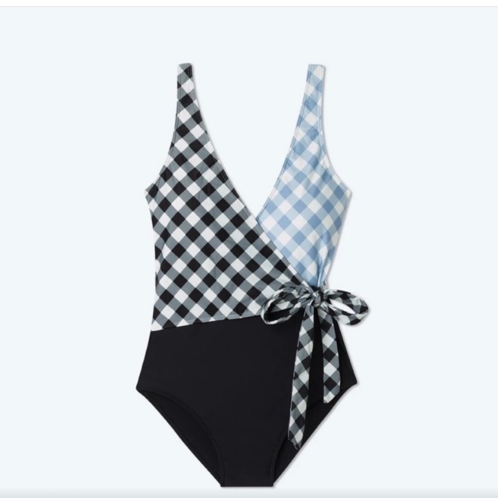 Summersalt the Perfect Wrap One-Piece gingham